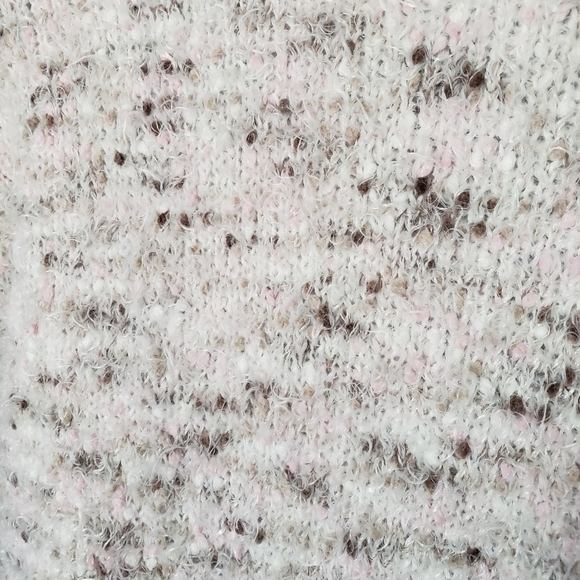 P.J. Salvage Small Eyelash Duster Cardigan White Brown Pink Soft Comfy Plush Top - Picture 9 of 9